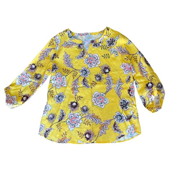 Van Heusen Blouse Lemon Floral Bundle Shirts Popover Tunic - Picture 6 of 15